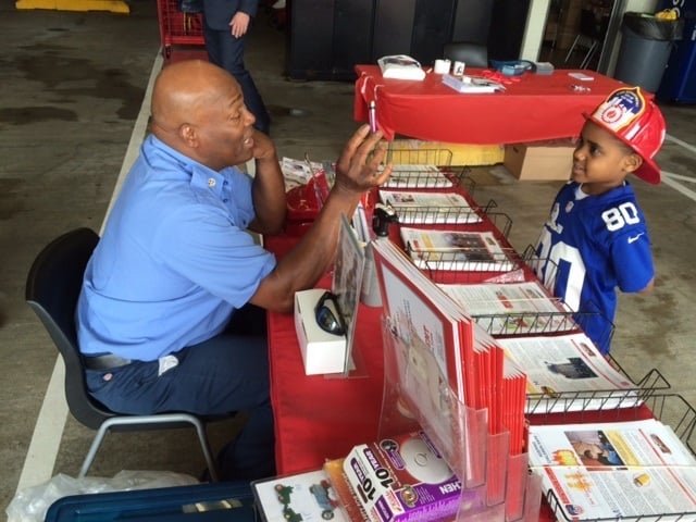 EMS Station 54 in Queens, was just one of the many locations handing out fire and life-safety educational materials. 